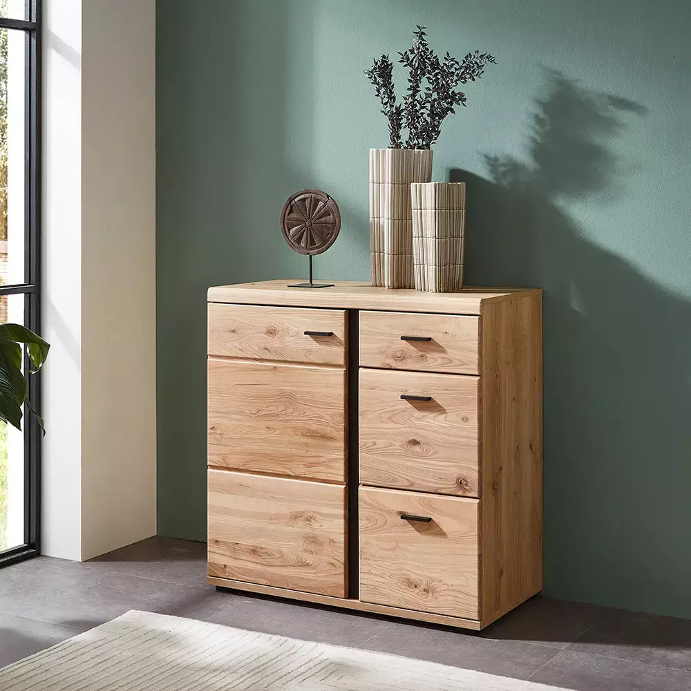 Lomadox Kommode 85cm, Altesche gebürstet, teilmassiv, SARINA-36 Bis zu 50% Rabatt
