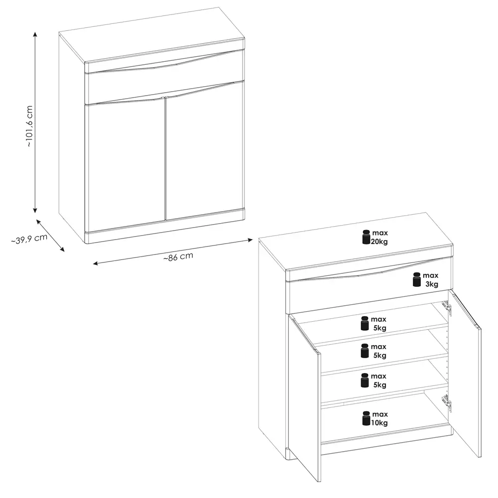 Lomadox Kommode anthrazit, Eiche SUNBURY-129 Bis zu 65% Rabatt