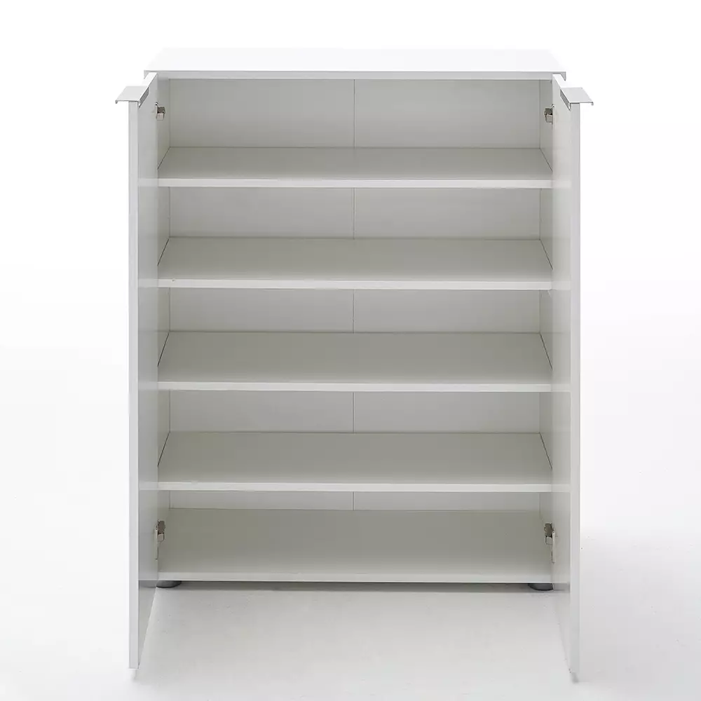 Lomadox Kommode Schuhschrank 2-türig in weiß Hochglanz VITERBO-05, B/H/T ca. 80/101/39 cm 50% Rabatt mit kostenlosem Versand