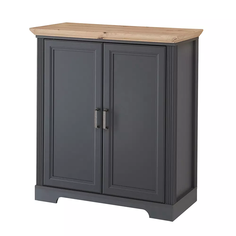 Lomadox Kommode Sideboard mit 2 Türen JÜLICH-36 in graphit mit Artisan Eiche Nb., B/H/T ca. 93/102/41 cm Begrenzt auf 3 Tage