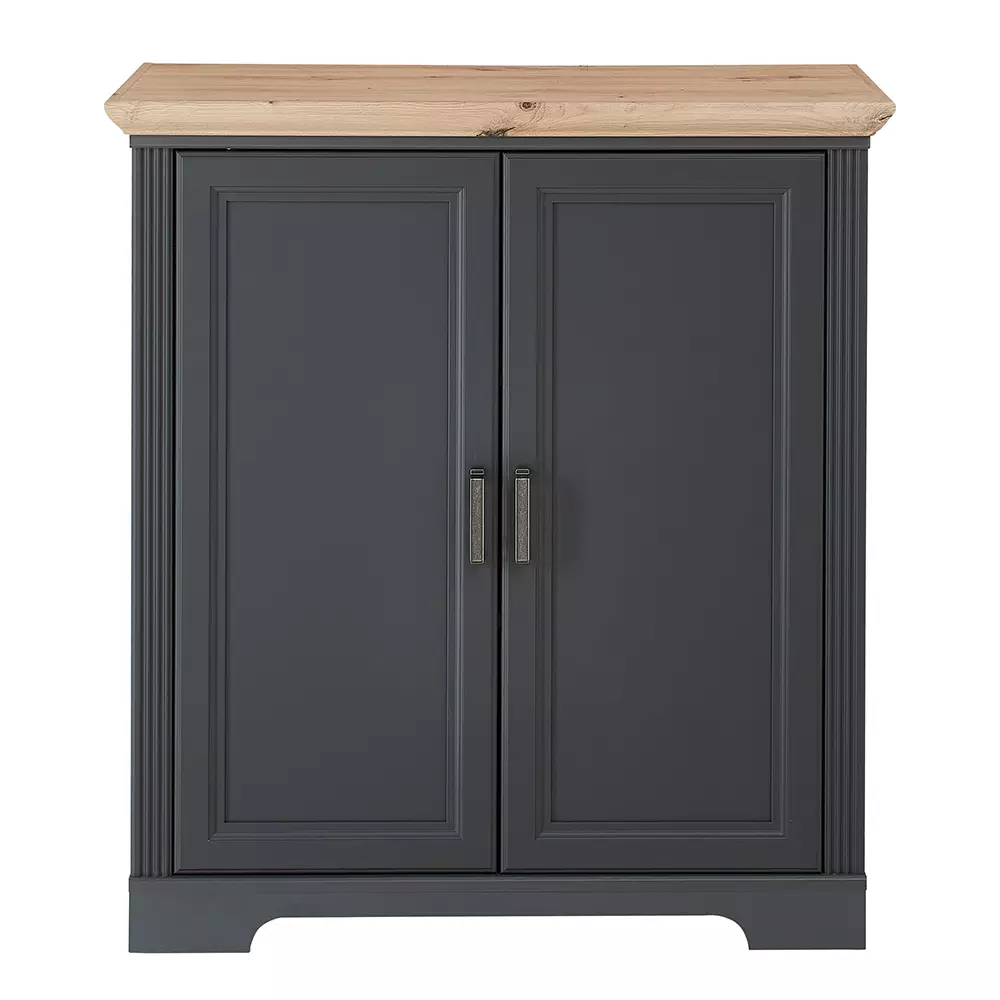 Lomadox Kommode Sideboard mit 2 Türen JÜLICH-36 in graphit mit Artisan Eiche Nb., B/H/T ca. 93/102/41 cm Begrenzt auf 3 Tage