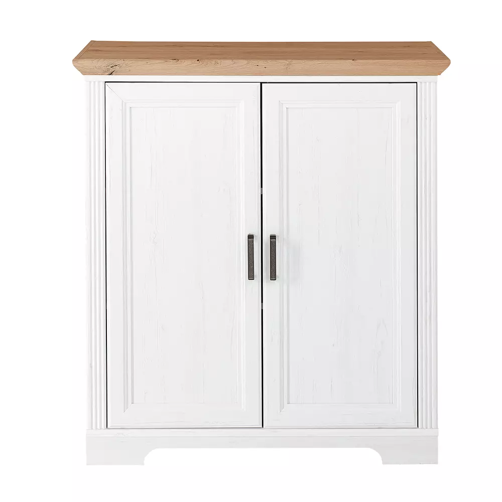 Lomadox Kommode Sideboard mit 2 Türen JÜLICH-36 in Pinie weiß Nb. mit Artisan Eiche Nb., B/H/T ca. 93/102/41 cm Speichern exportieren