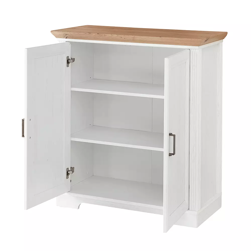 Lomadox Kommode Sideboard mit 2 Türen JÜLICH-36 in Pinie weiß Nb. mit Artisan Eiche Nb., B/H/T ca. 93/102/41 cm Speichern exportieren