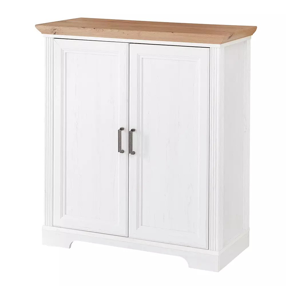 Lomadox Kommode Sideboard mit 2 Türen JÜLICH-36 in Pinie weiß Nb. mit Artisan Eiche Nb., B/H/T ca. 93/102/41 cm Speichern exportieren