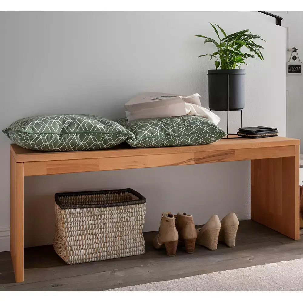 Lomadox Massivholz Flurbank 120 cm Buche massiv CUENCA-137 Auslauf