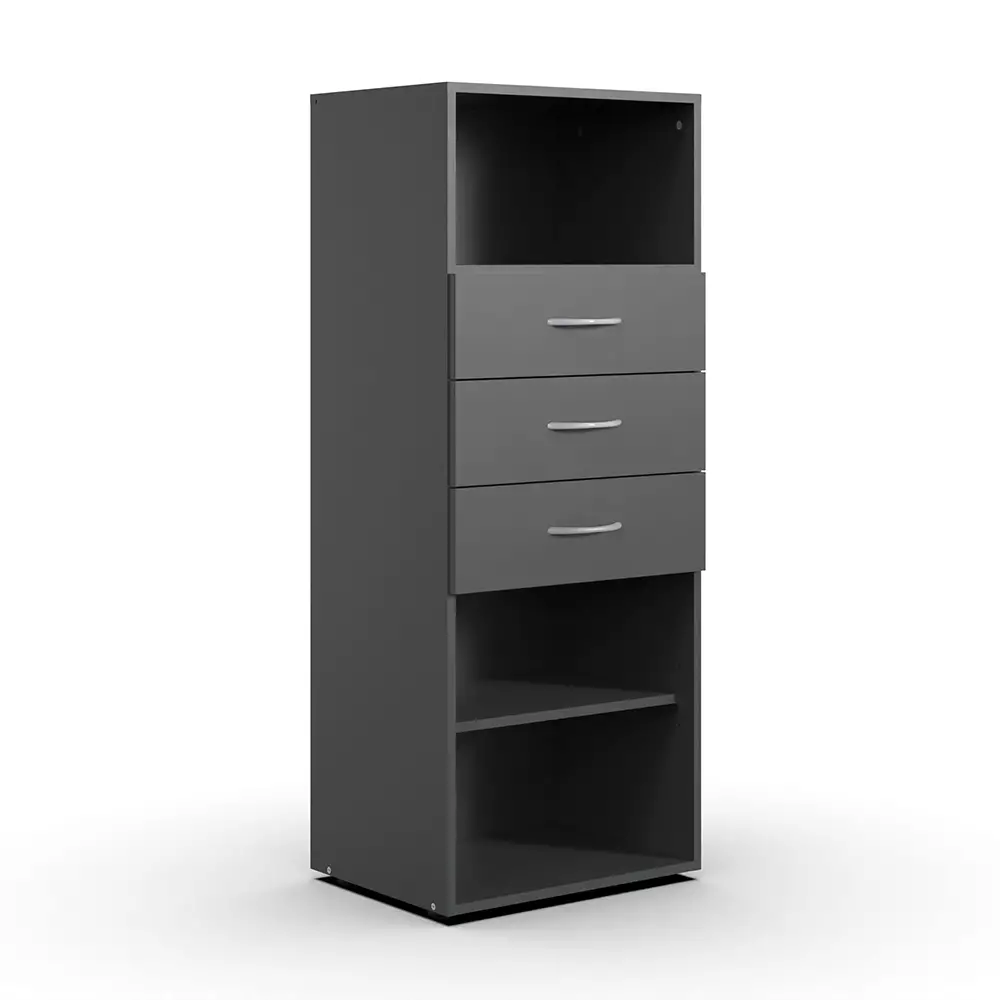 Lomadox Regal 126cm hoch, graphit, MIAMI-43, diverse Breiten