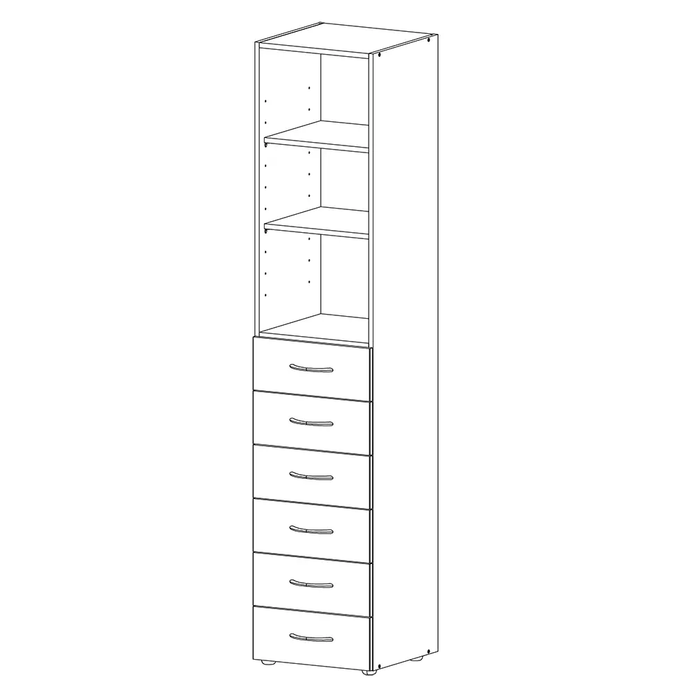 Lomadox Regal Eiche MIAMI-43, diverse Breiten, H/T ca. 185/40 cm Begrenztes Angebot