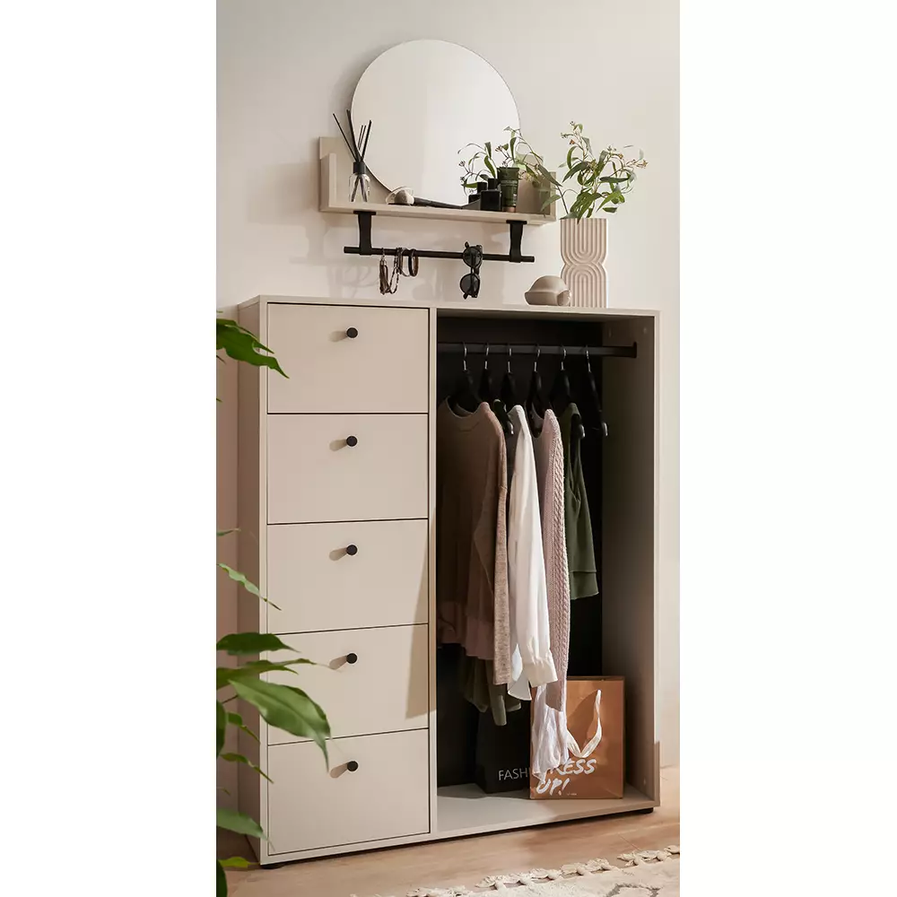 Lomadox Regal mit Spiegel beige LORCA-80 Exklusivangebot