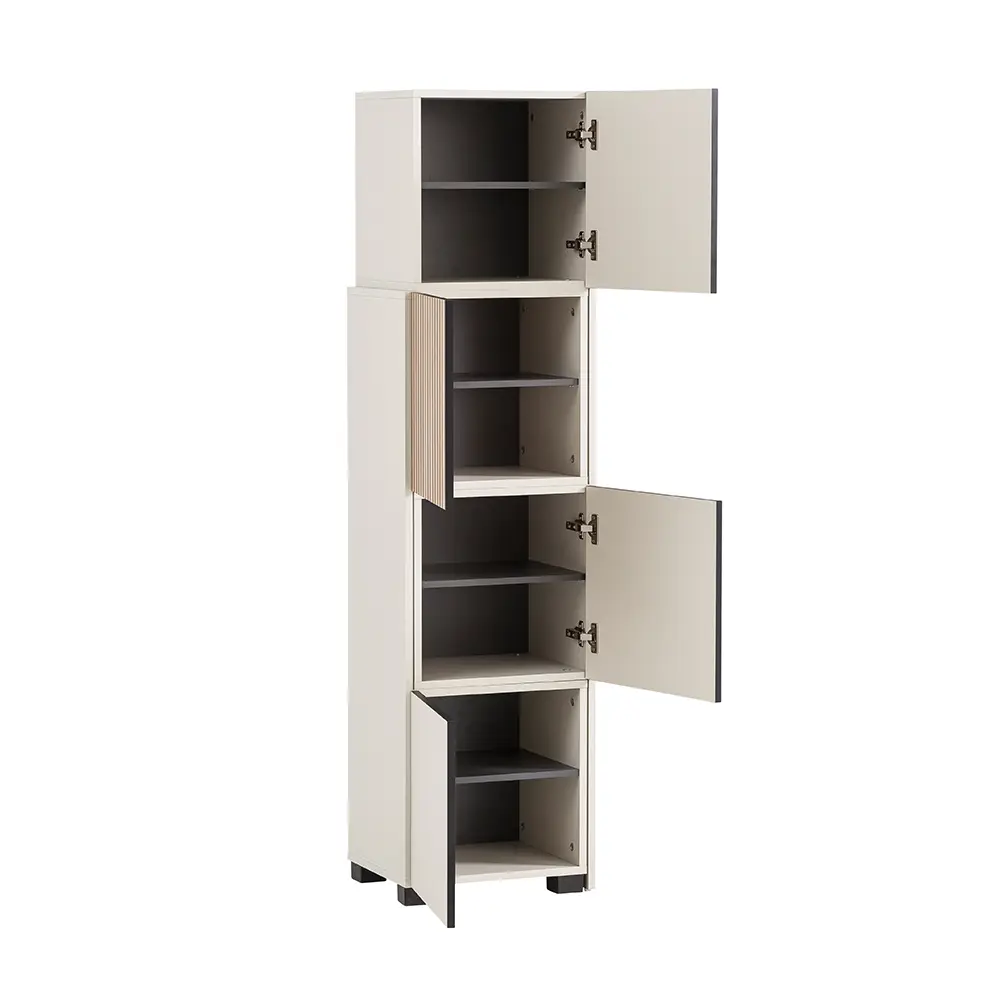 Lomadox Regalschrank modern in beige mit Eiche Natur ALTAMURA-80 Saisonschlussverkauf