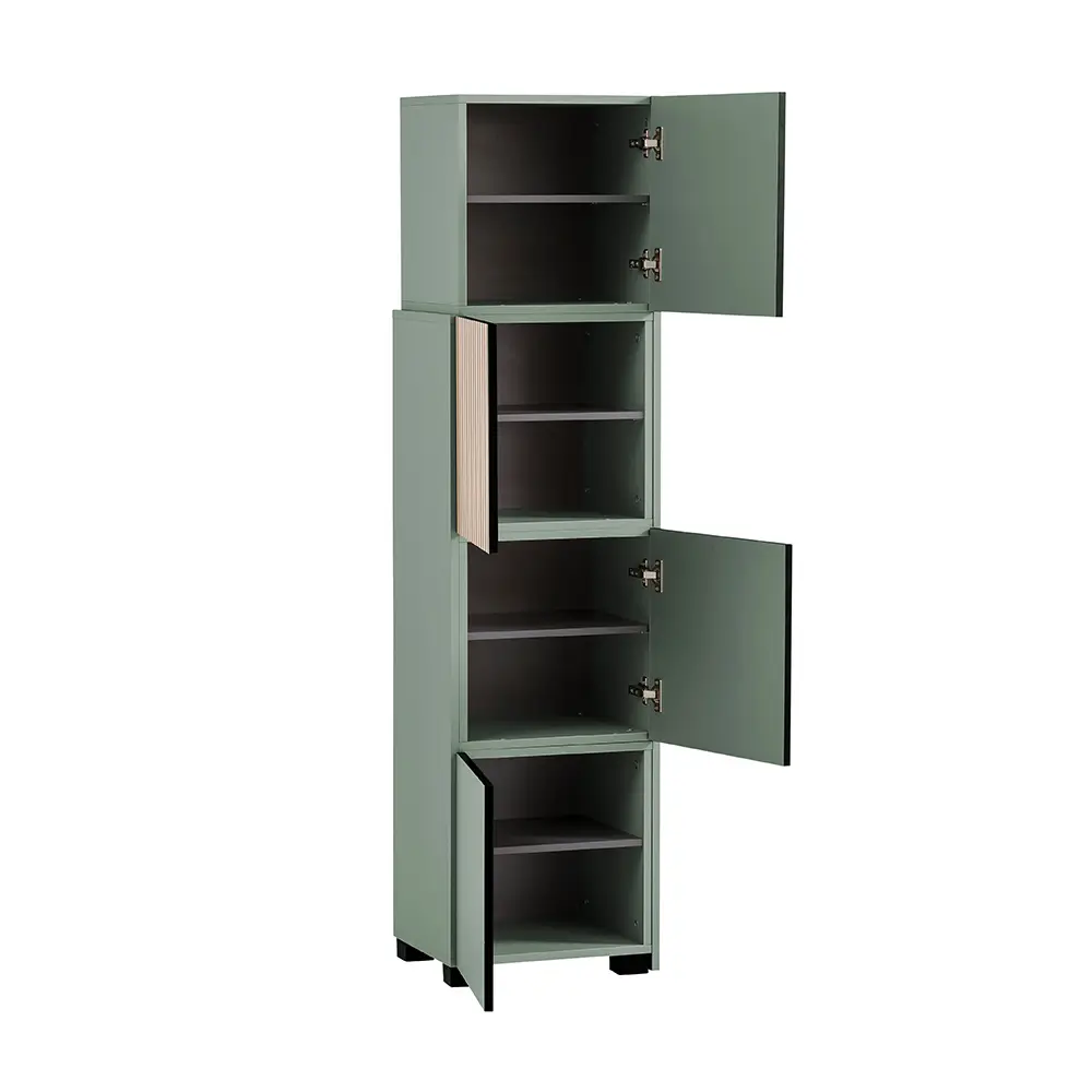 Lomadox Regalschrank modern in grün mit Eiche Natur ALTAMURA-80 Black Friday