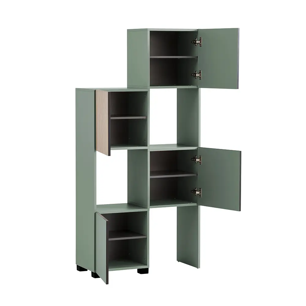Lomadox Regalschrank modern in grün mit Eiche Natur ALTAMURA-80 Black Friday