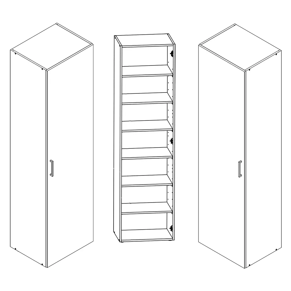 Lomadox Schrank 1-türig Eiche MIAMI-43, diverse Breiten, H/T ca. 185/40 cm Osterangebot
