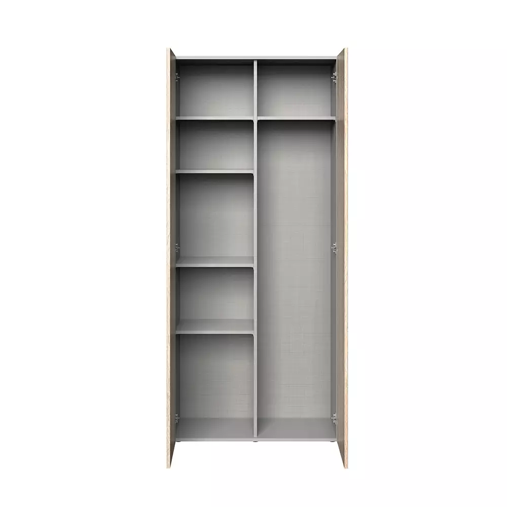 Lomadox Schrank 2-türig Eiche MIAMI-43, B/H/T ca. 80/185/40 cm Lagerräumung