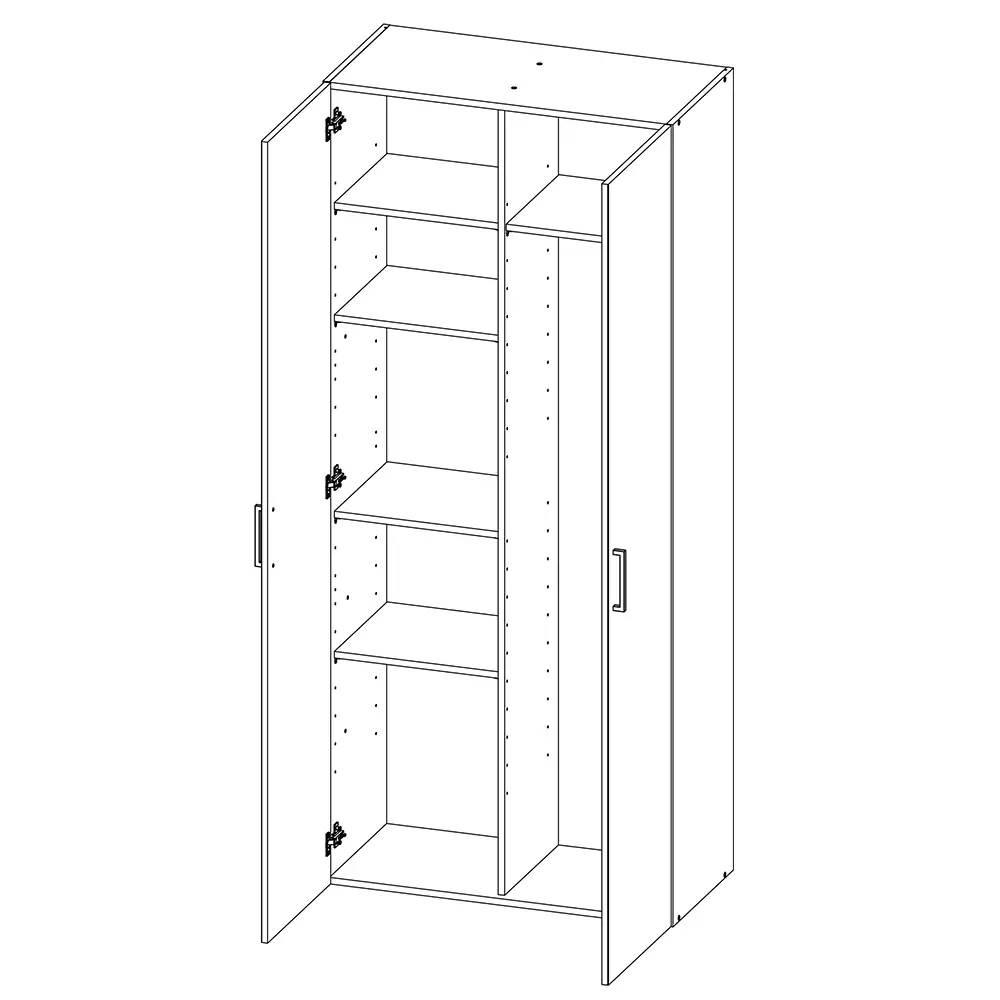 Lomadox Schrank 2-türig Eiche MIAMI-43, B/H/T ca. 80/185/40 cm Lagerräumung