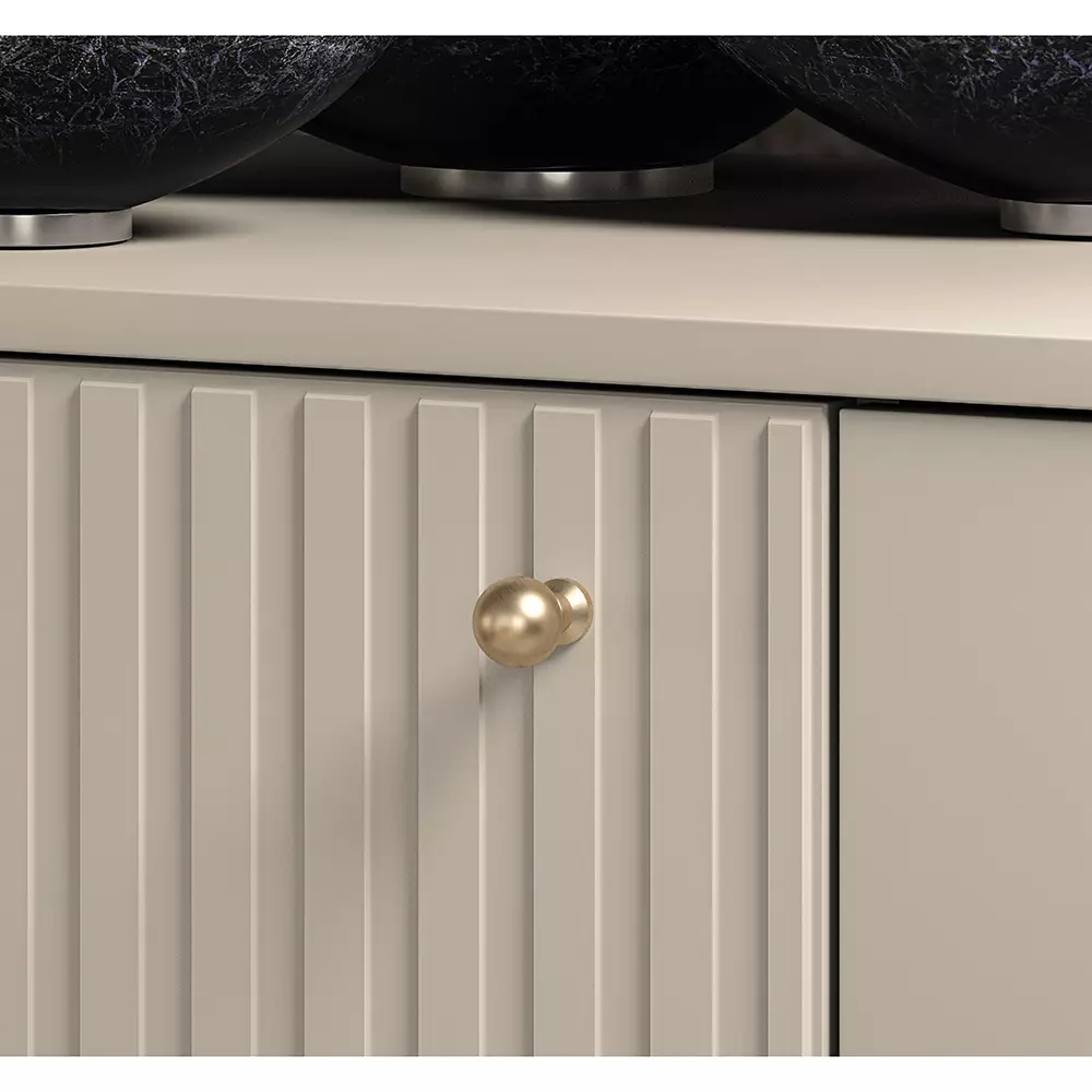 Lomadox Anbauwand in kaschmir matt SALOU-131 modern 4-teilig mit gerillter Optik Top Angebot