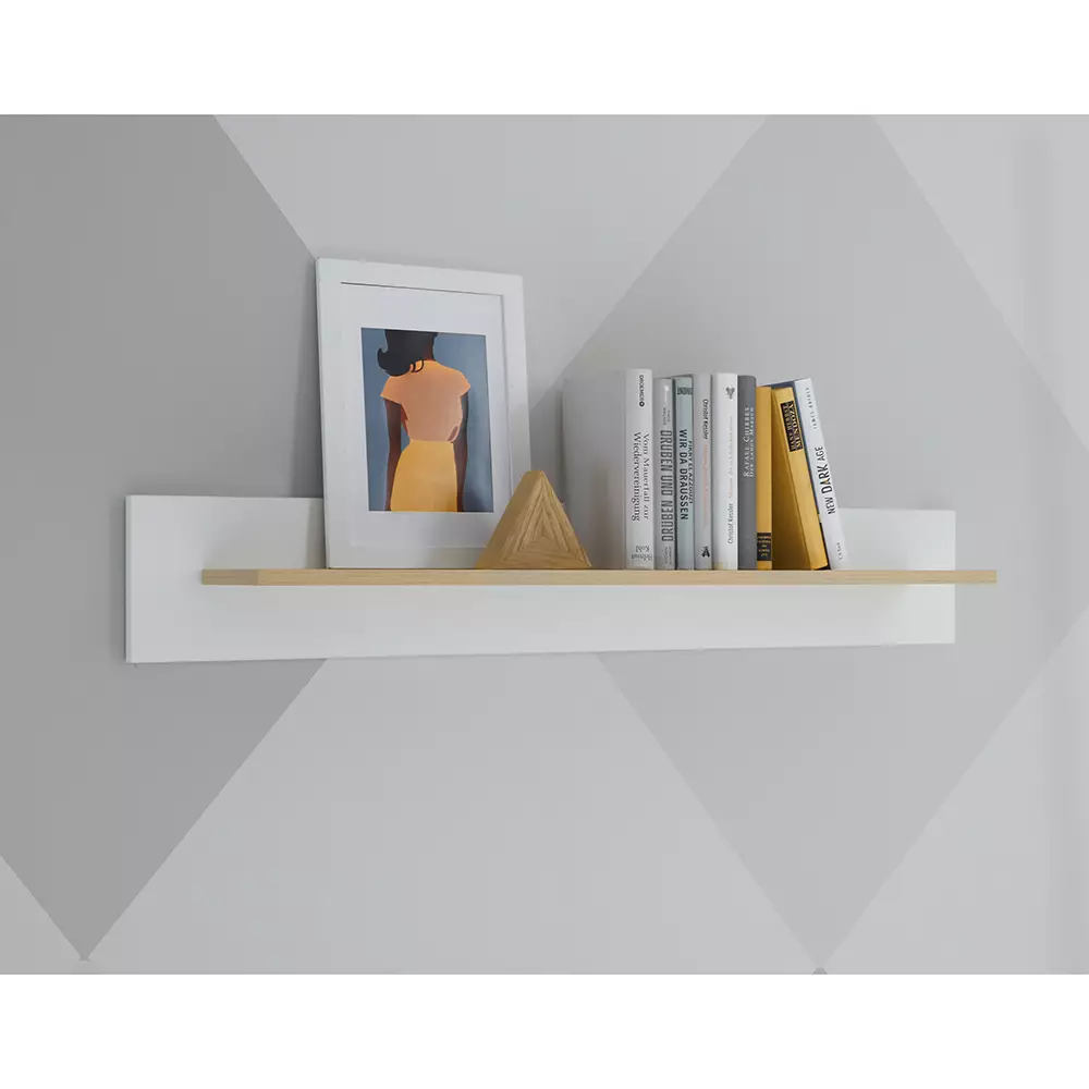 Lomadox Anbauwand in Weiß Matt mit Eiche STOCKTON-61, 4-teilig Zeitlich begrenztes Angebot