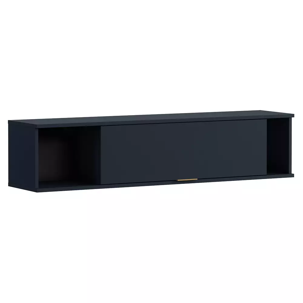 Lomadox Anbauwand mit Sideboard PERIA-132, LED Glasbodenbeleuchtung, Marineblau mit goldfarbenen Metallfüßen und -griffen Bestseller