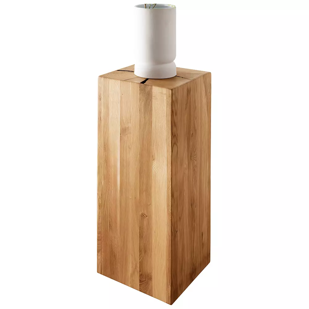 Lomadox Beistelltisch B/H/T ca. 30/81/30 cm modern in Eiche massiv geölt mit Hirnholz KIMBERLEY-69