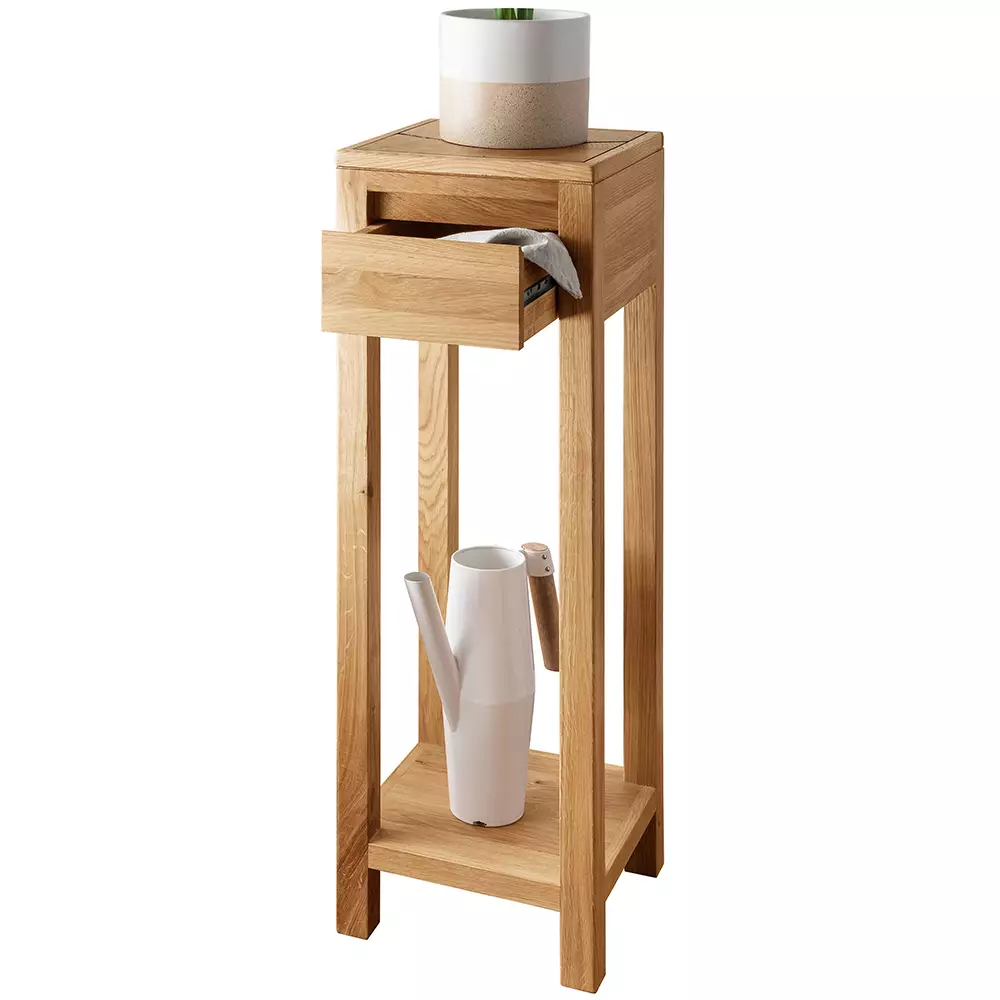 Lomadox Beistelltisch B/H/T ca. 30/90/30 cm modern in Eiche massiv geölt mit Hirnholz KIMBERLEY-69
