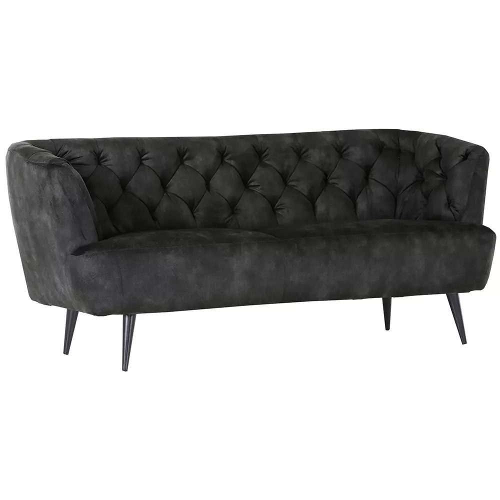 Lomadox Chesterfield Sofa für Wohn- oder Esszimmer TARRAS-123 in dunkelgrau, B/H/T: ca. 190/83/70 cm