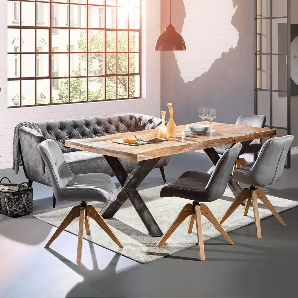 Lomadox Chesterfield Sofa für Wohn- oder Esszimmer TARRAS-123 in dunkelgrau, B/H/T: ca. 190/83/70 cm Bis zu 50% Rabatt