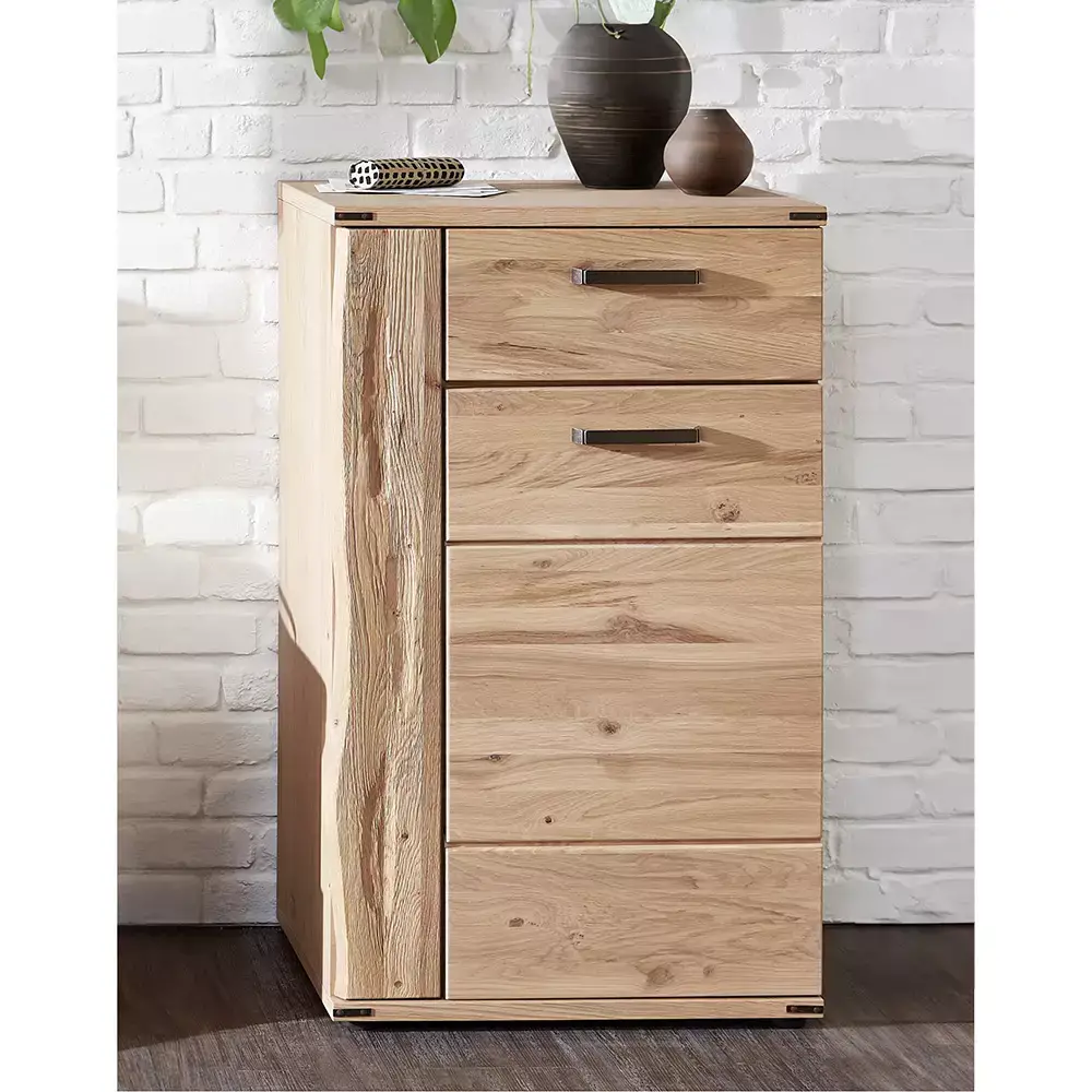 Lomadox Schuhschrank in Eiche teilmassiv BESKO-55 mit Softclose-Funktion