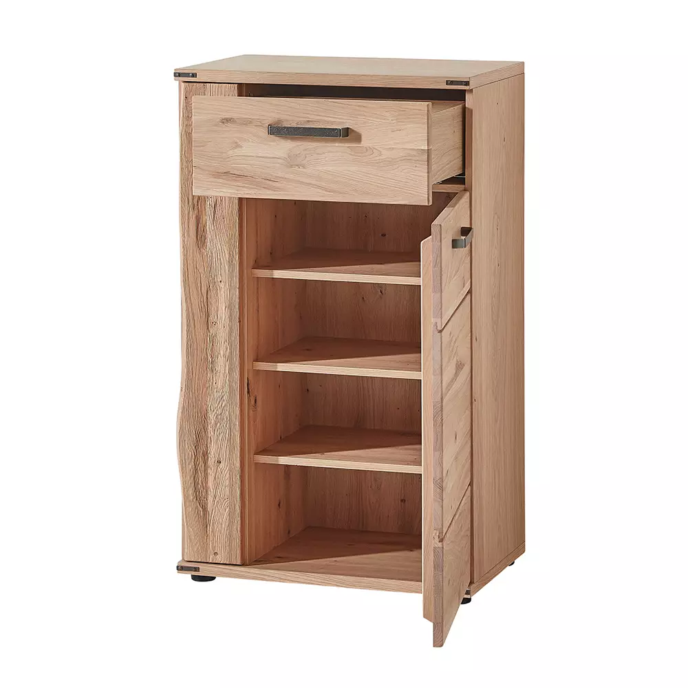Lomadox Schuhschrank in Eiche teilmassiv BESKO-55 mit Softclose-Funktion Sonderangebot der Fabrik