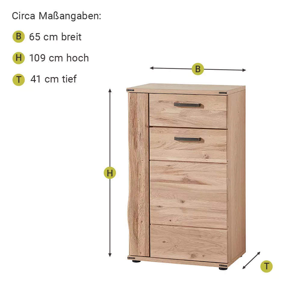 Lomadox Schuhschrank in Eiche teilmassiv BESKO-55 mit Softclose-Funktion Sonderangebot der Fabrik