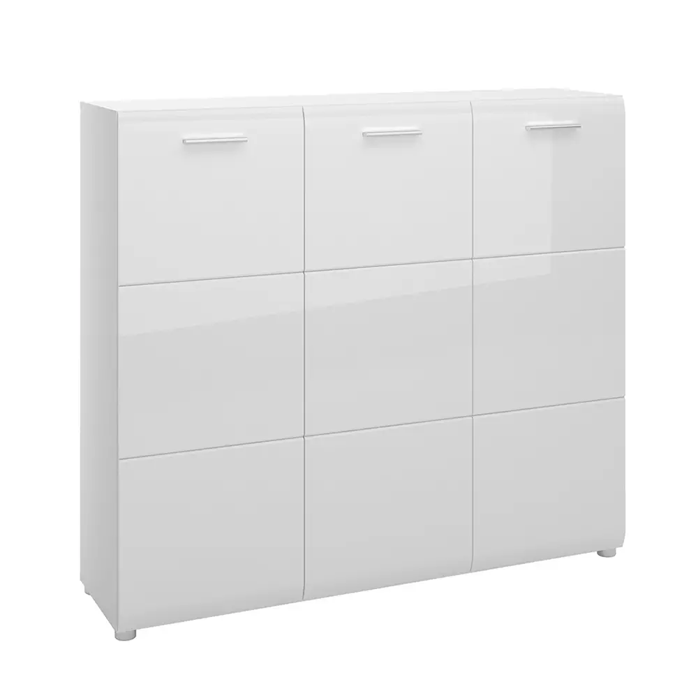 Lomadox Schuhschrank Kommode 135 cm breit weiß Hochglanz MALABO-129 Discount Store für neue Produkte