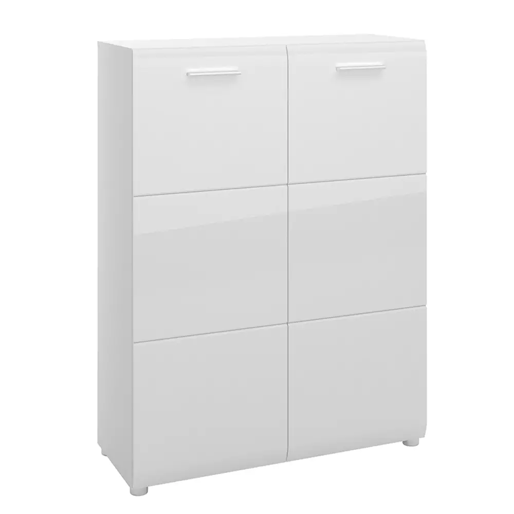 Lomadox Schuhschrank Kommode 90 cm breit in weiß Hochglanz MALABO-129 Nur noch ein Tag übrig