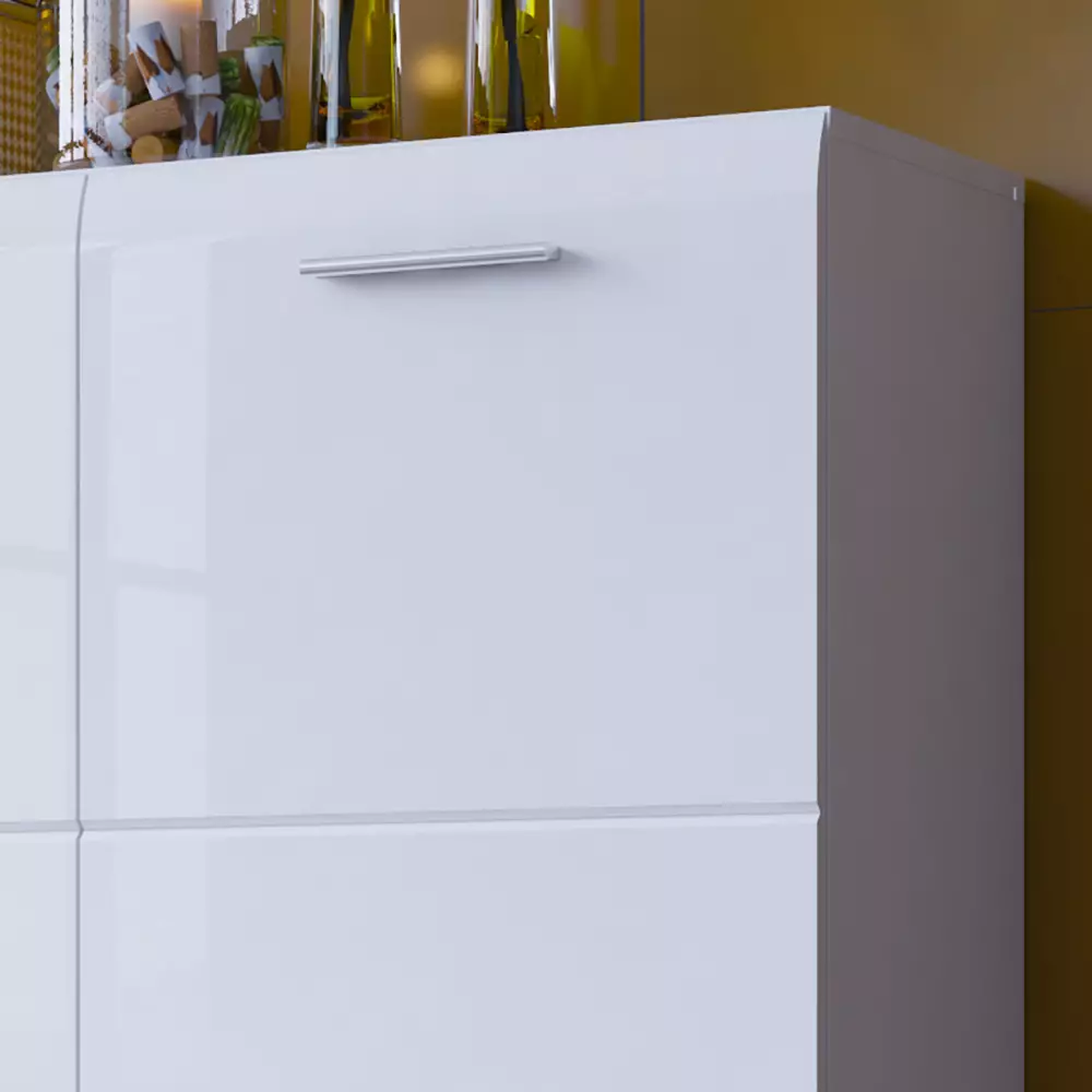 Lomadox Schuhschrank Kommode 90 cm breit in weiß Hochglanz MALABO-129 Nur noch ein Tag übrig
