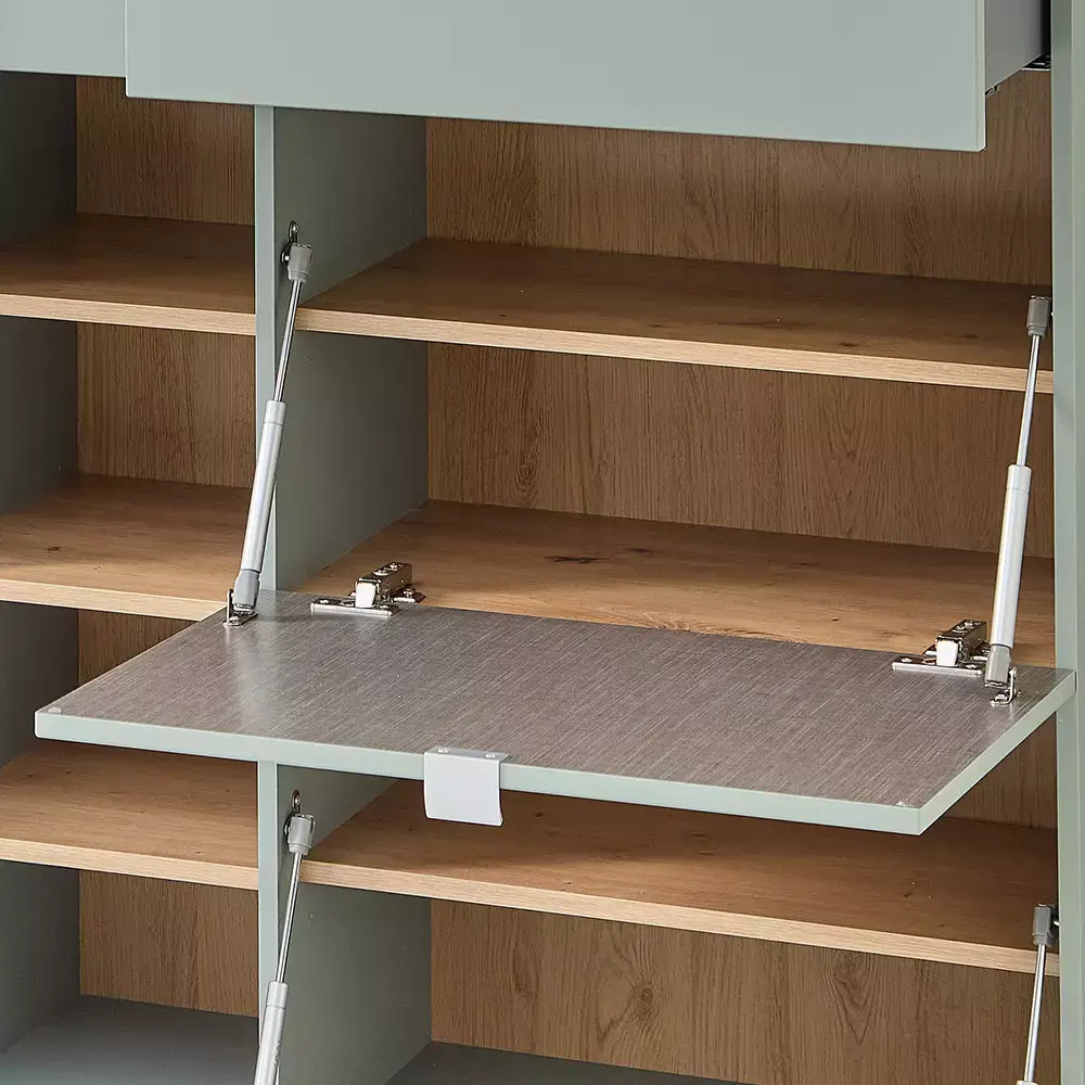 Lomadox Schuhschrank mit 4 Klappen grün matt BLISS-36 50% Rabatt mit kostenlosem Versand