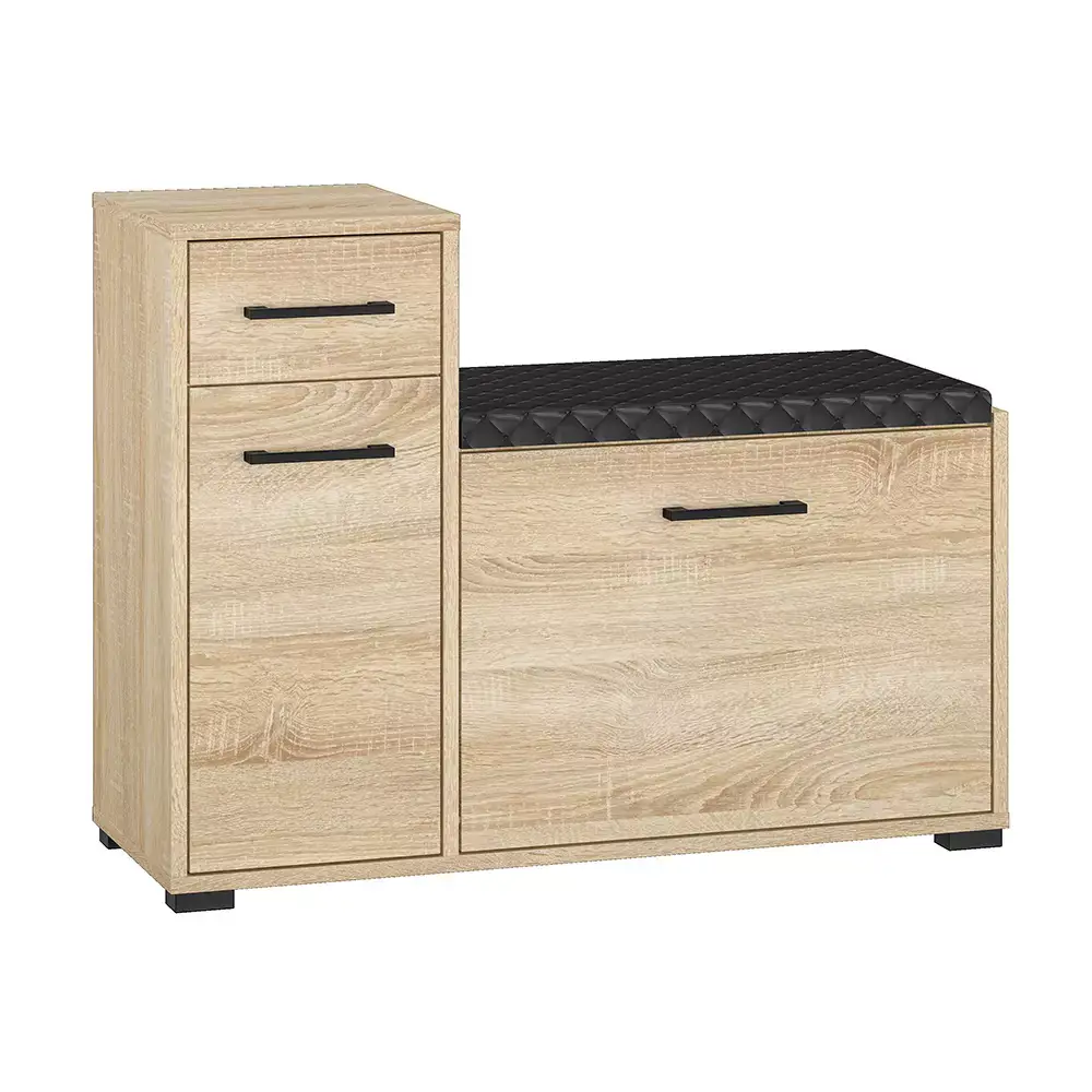 Lomadox Schuhschrank mit Bank Eiche hell CHEB-131 Kostenloser Versand international