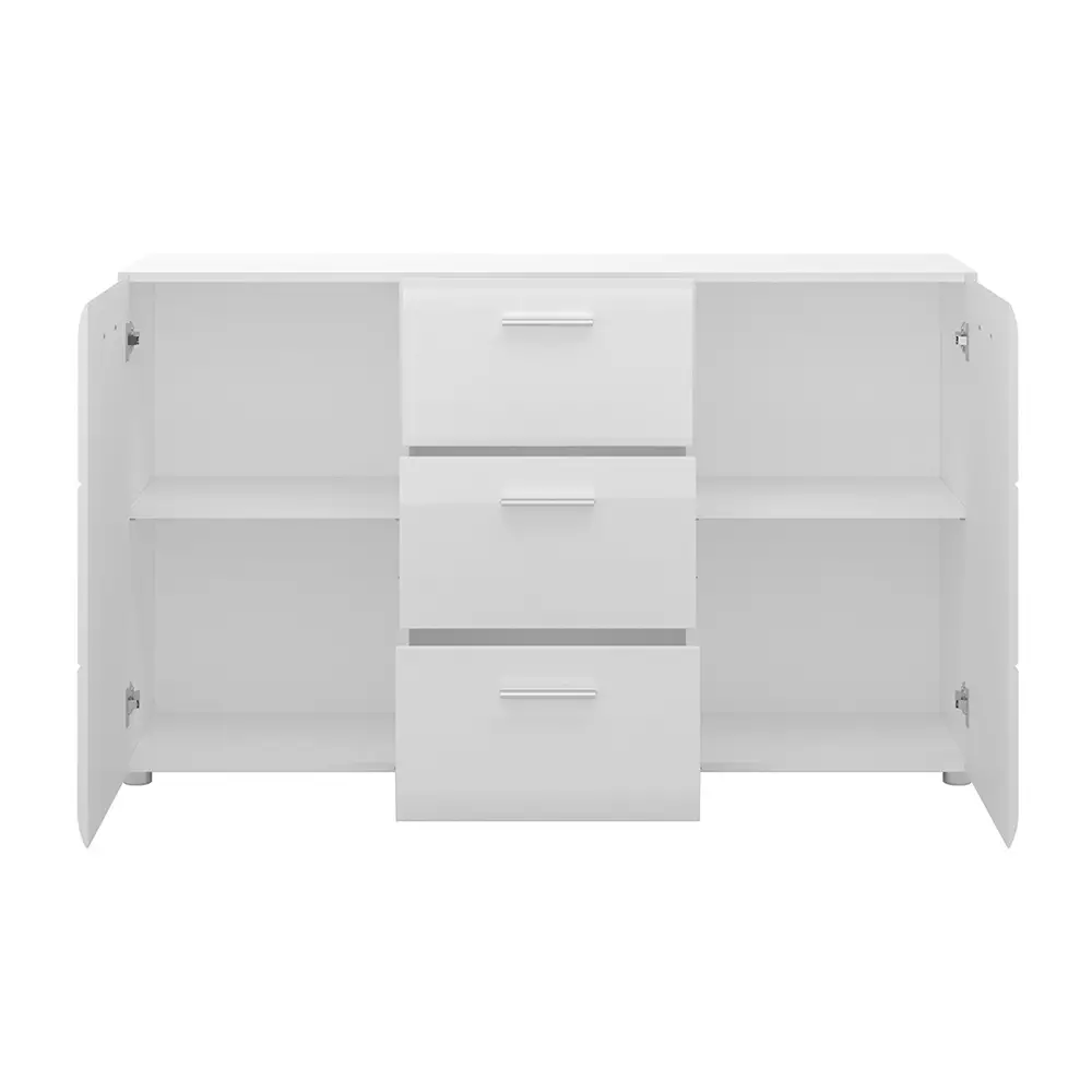 Lomadox Sideboard 144 cm breit weiß Hochglanz MALABO-129 Rabatte dieses Monats