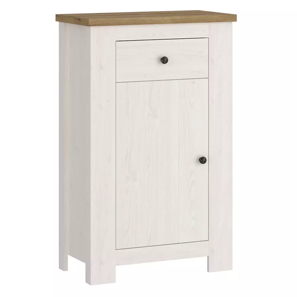 Lomadox Sideboard Kommode Landhausstil Lärche weiß mit Eiche COSLADA-129