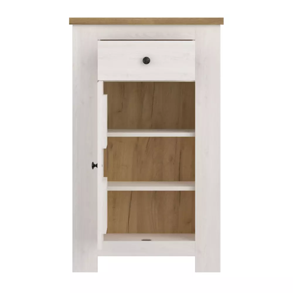 Lomadox Sideboard Kommode Landhausstil Lärche weiß mit Eiche COSLADA-129 Verkauf