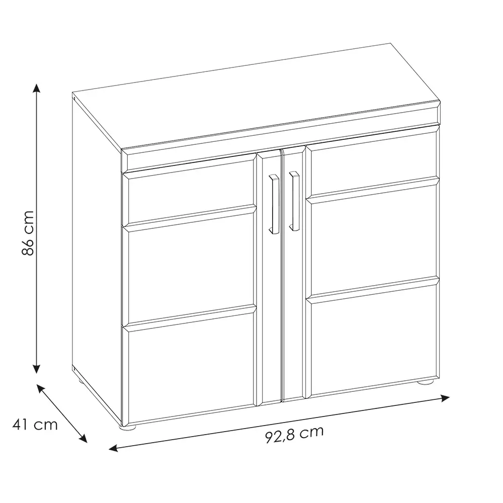 Lomadox Sideboard Kommode mit 2 Türen in Grandson Eiche Nb. CARIATI-129, B/H/T ca. 92,8/86/40,9 cm Angebote