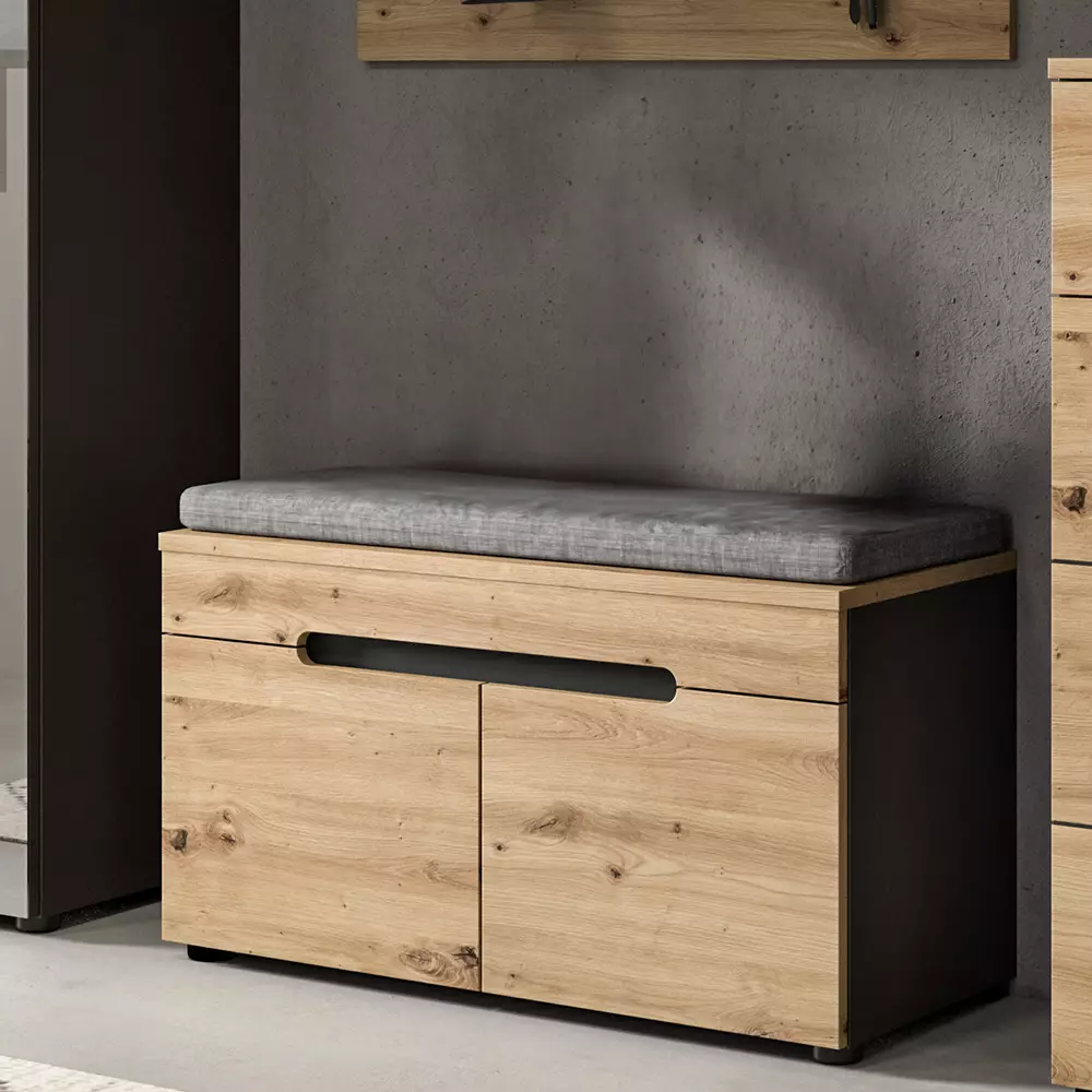 Lomadox Sitzkissen ca. 80 cm breit in grau für Flurbank CORTONA-158