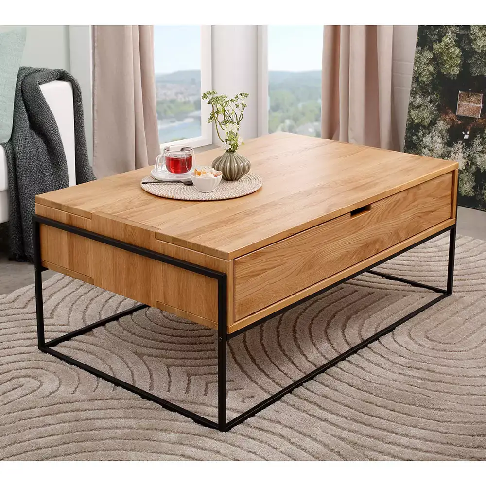 Lomadox Couchtisch 110x65cm Eiche massiv geölt KENTON-69