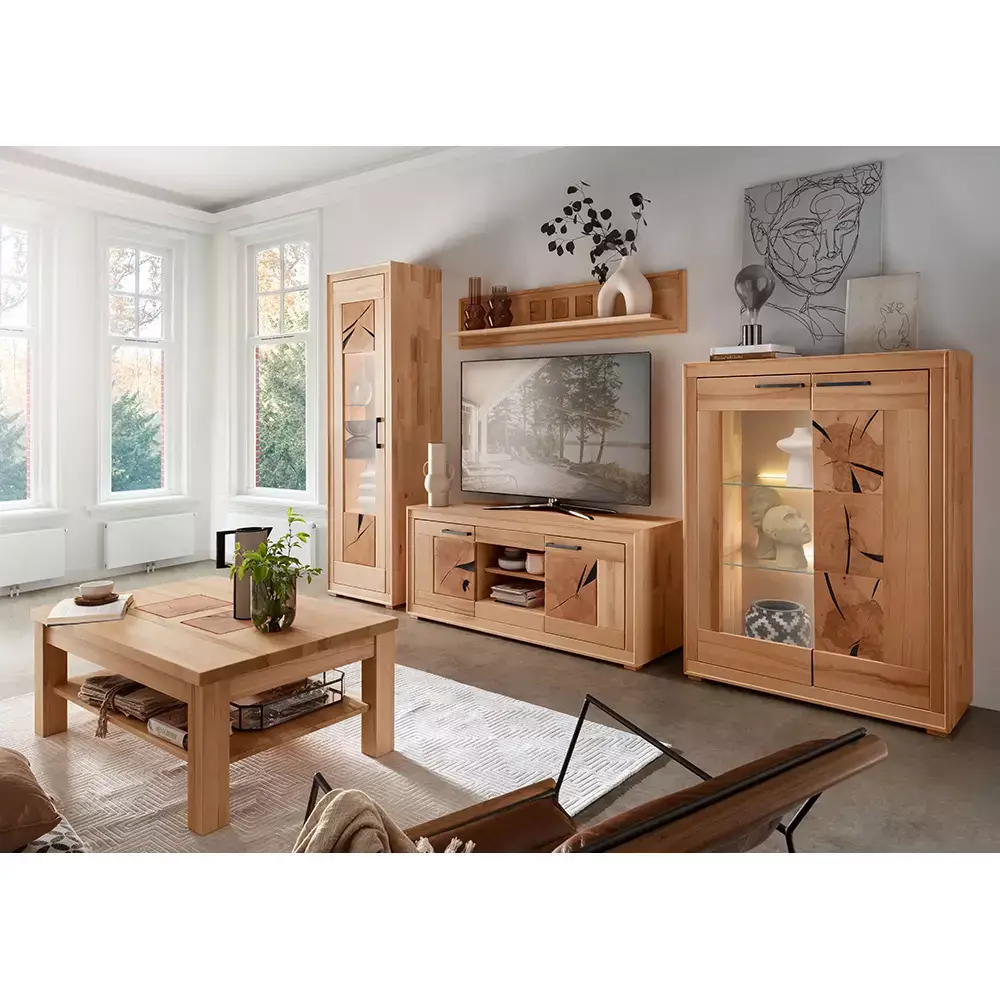 Lomadox Couchtisch 118x70cm, Kernbuche massiv geölt, WINNIPEG-69 Großer Ausverkauf