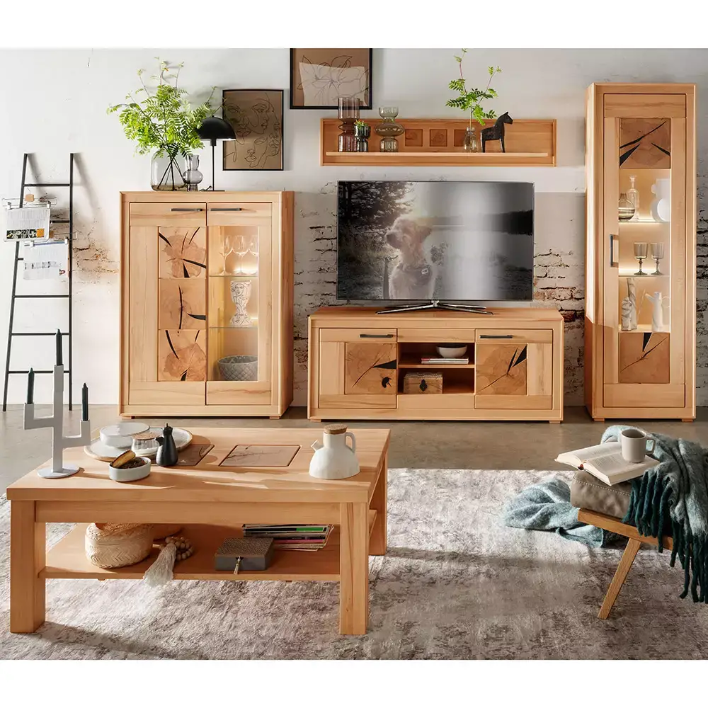 Lomadox Couchtisch 118x70cm, Kernbuche massiv geölt, WINNIPEG-69 Großer Ausverkauf