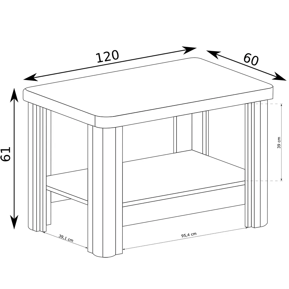Lomadox Couchtisch 120cm in Sonoma Eiche DUNEDIN-161 Begrenztes Angebot