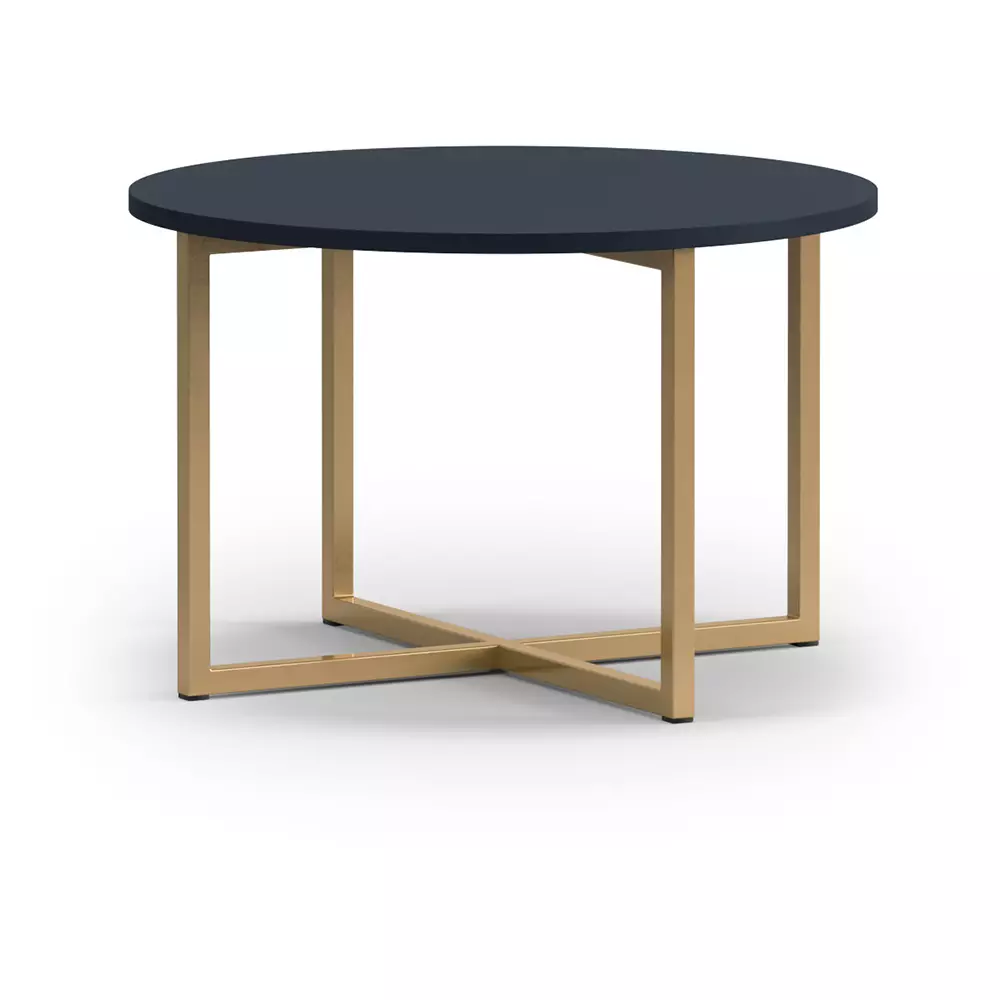 Lomadox Couchtisch 2er Set, 60cm & 80cm Durchmesser, 39cm & 43cm hoch, in Marineblau mit goldfarbenem Fußgestell PERIA-132 Black Friday