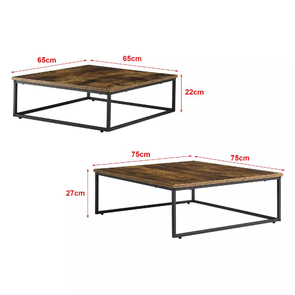 Lomadox Couchtisch 2er Set, Holzoptik mit Metallgestell, BELOVAR-100 Cyber Monday