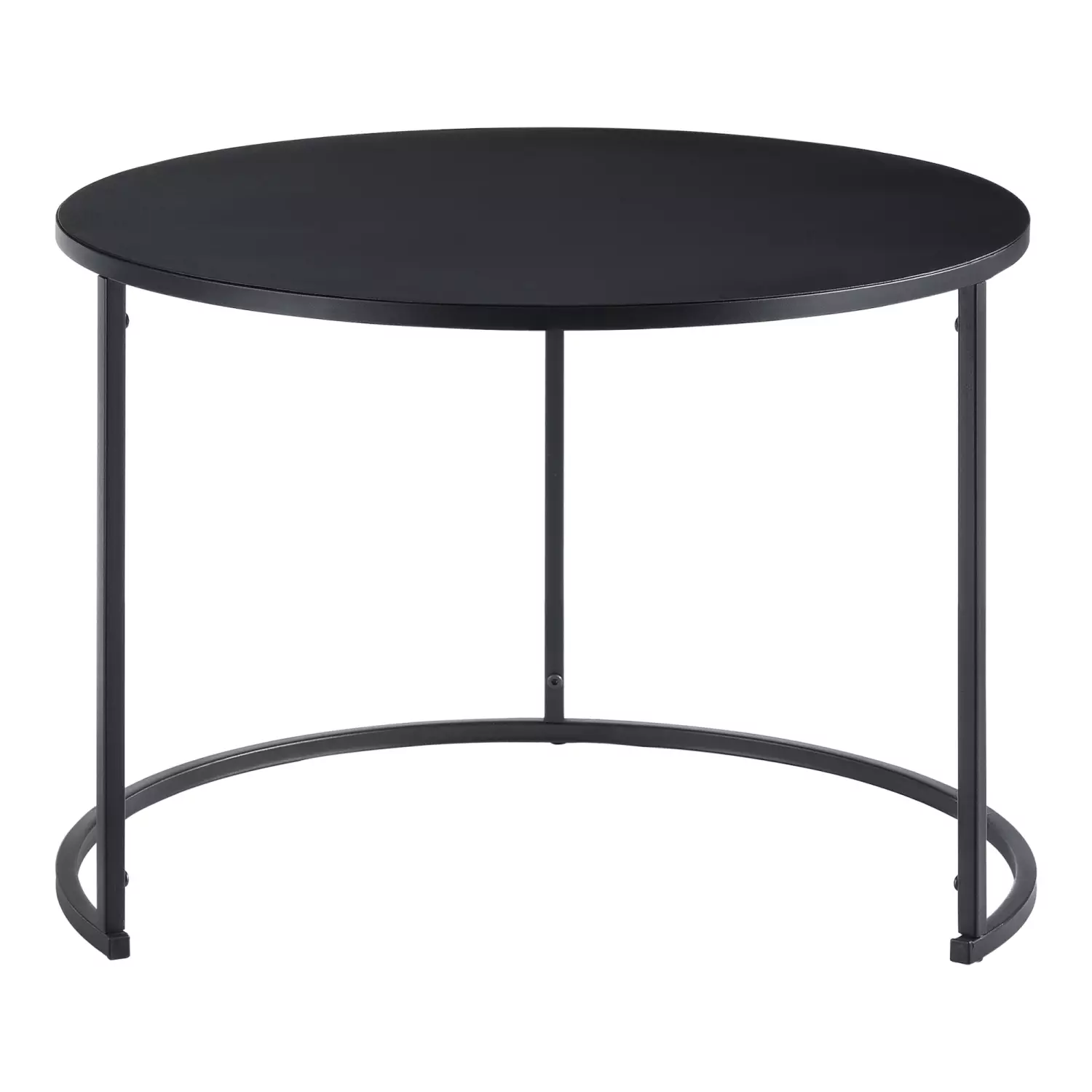 Lomadox Couchtisch 2er Set, rund, schwarz mit Metallgestell, BELOVAR-100 Osterangebot