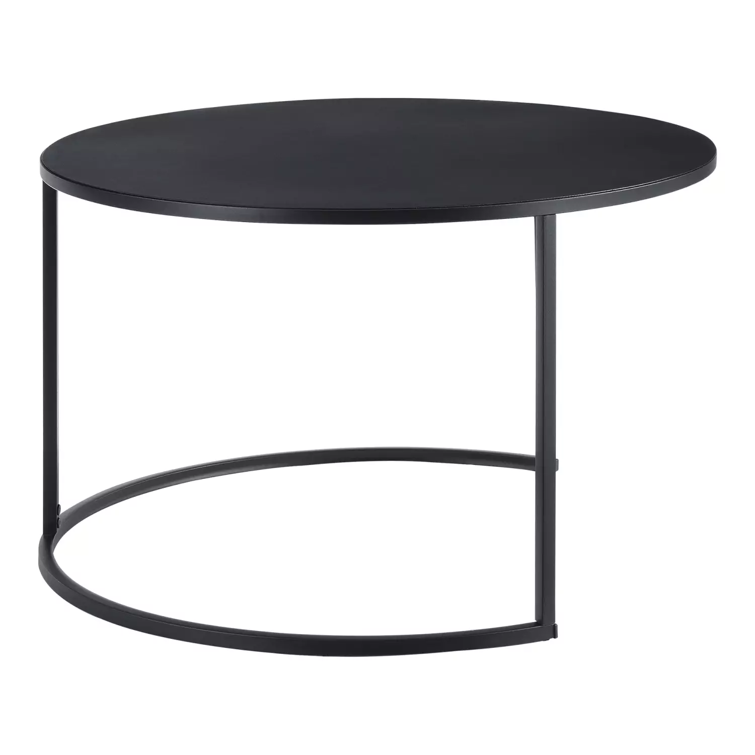 Lomadox Couchtisch 2er Set, rund, schwarz mit Metallgestell, BELOVAR-100 Osterangebot