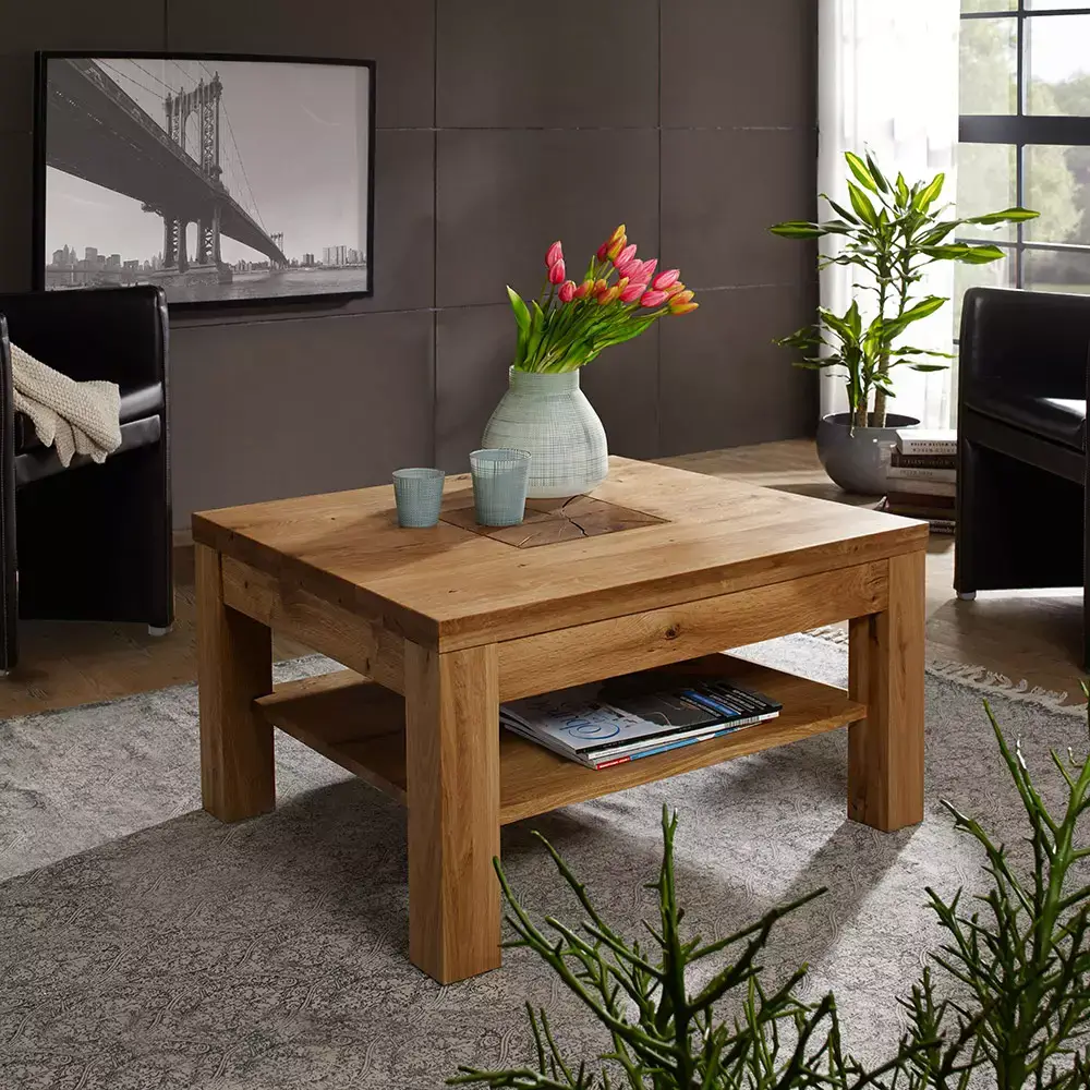 Lomadox Couchtisch 70x70cm, Wildeiche massiv geölt, WINNIPEG-69