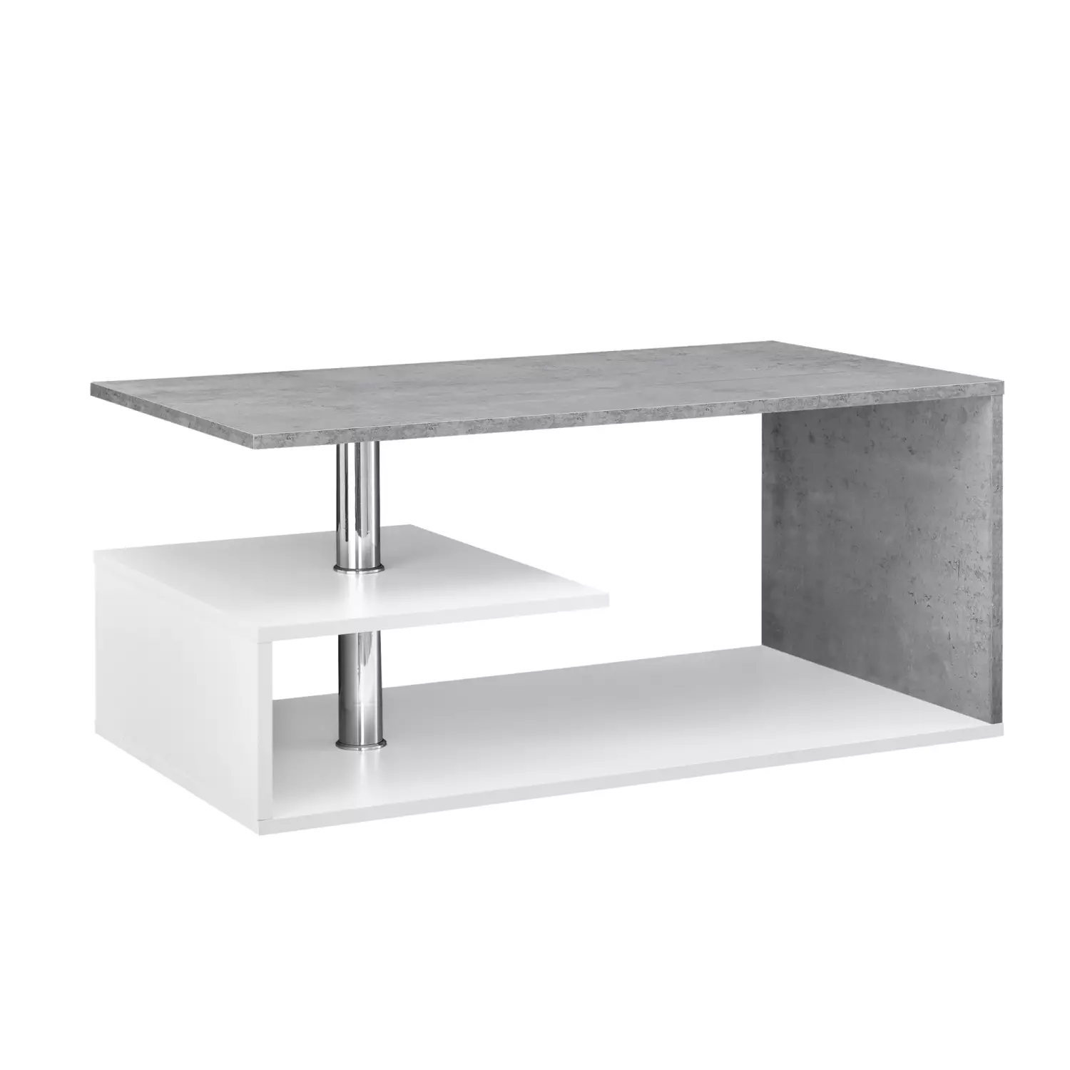 Lomadox Couchtisch BELOVAR-100, weiß mit Beton Optik, B/H/T ca. 90/41/50 cm Neueste Mode