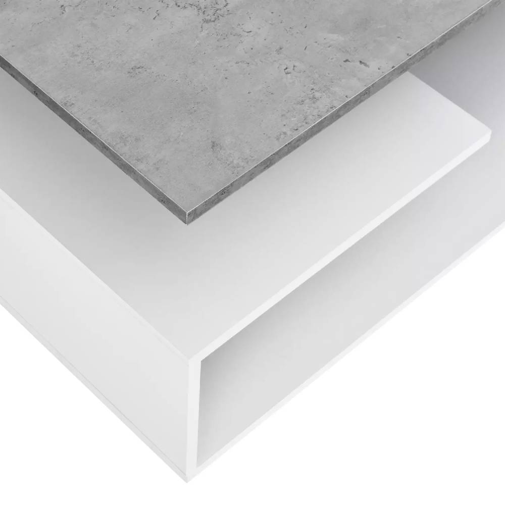 Lomadox Couchtisch BELOVAR-100, weiß mit Beton Optik, B/H/T ca. 90/41/50 cm Neueste Mode
