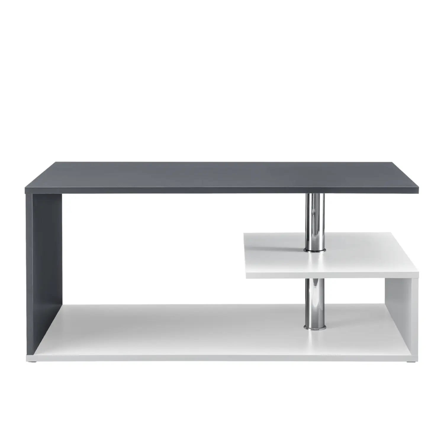 Lomadox Couchtisch BELOVAR-100, weiß mit dunkelgrau, B/H/T ca. 90/41/50 cm Online Outlet